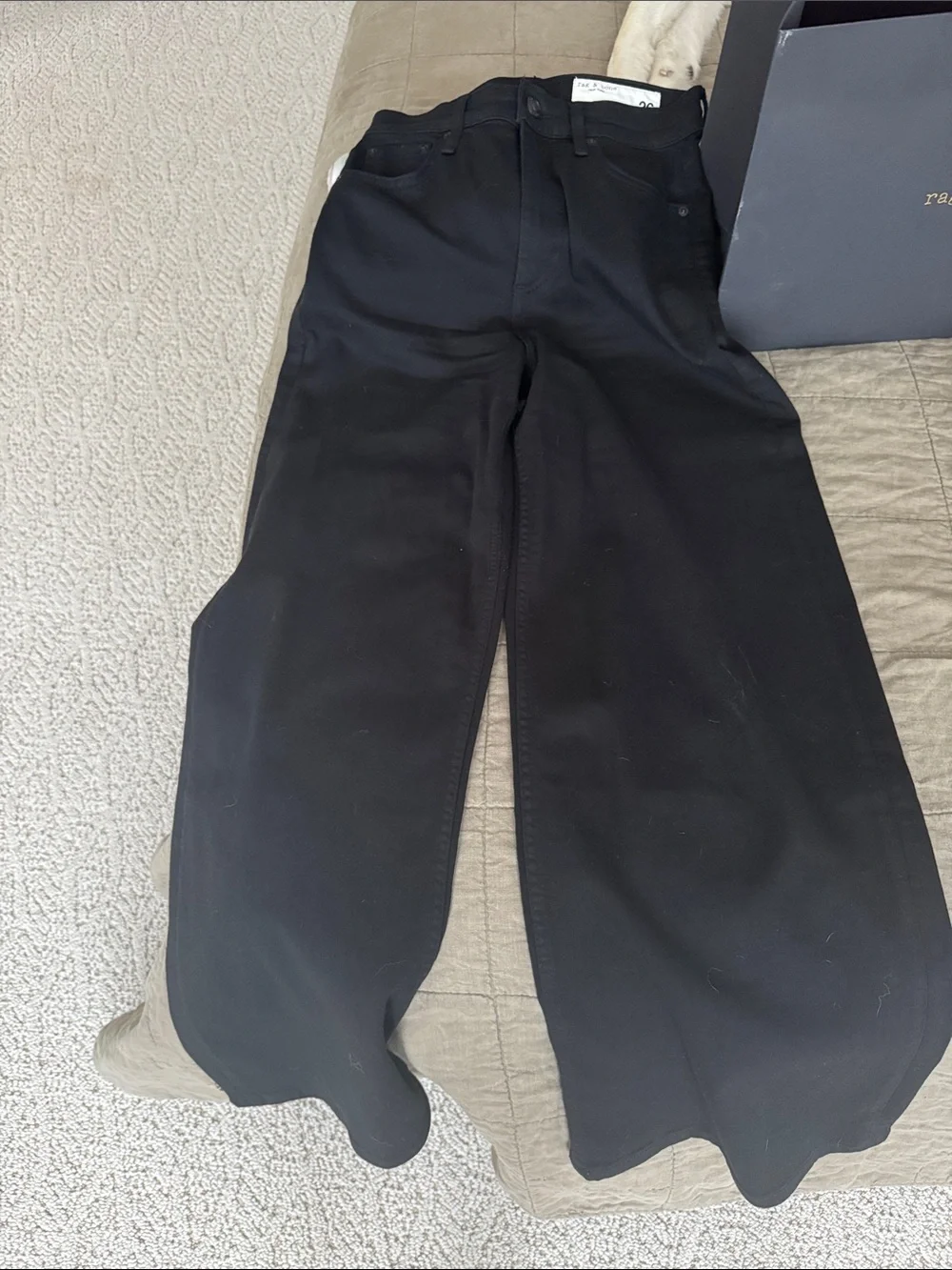 rag & bone Black Wide Leg Jeans
